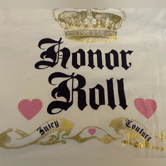 Juicy Couture Vintage Girls-Kids White Tee with Gold and Pink Accents Size Med - Picture 3 of 9